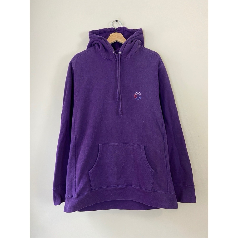 The Crate New York Purple Embroidered Logo Hoodie - XL